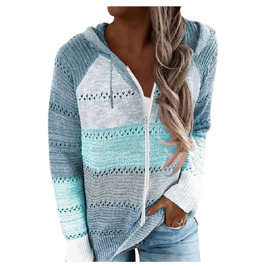 Women's oversized crochet pullover hoodie