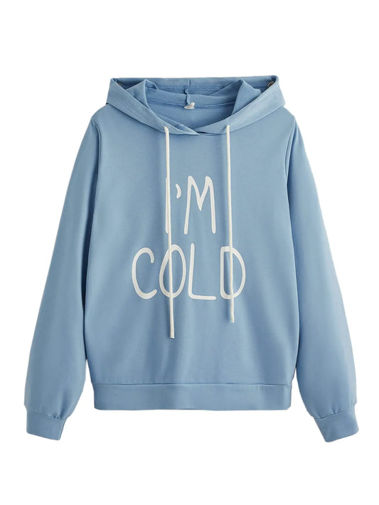 Women's long sleeve pullover drawstring hoodie